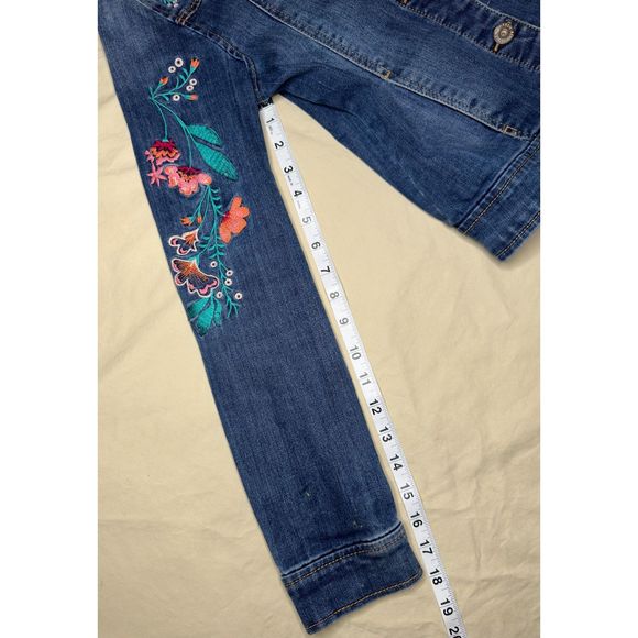 Women’s P.S. by Aéropostale, Embroidered Jean Jacket, 14 Blue - Picture 13 of 16